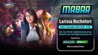 Main bareng Mobile Legends bersama Larissa Rochefort, Sabtu (5/12/2020) pukul 19.00 WIB dapat disaksikan melalui platform Vidio, laman Bola.com, dan Bola.net. (Dok. Vidio)