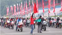 Ribuan pengguna motor Honda CBR memadati Sirkuit Internasional Sentul, Bogor, Jawa Barat, Minggu (9/12/2018) dalam Indonesia CBR Race Day (ICE day)..