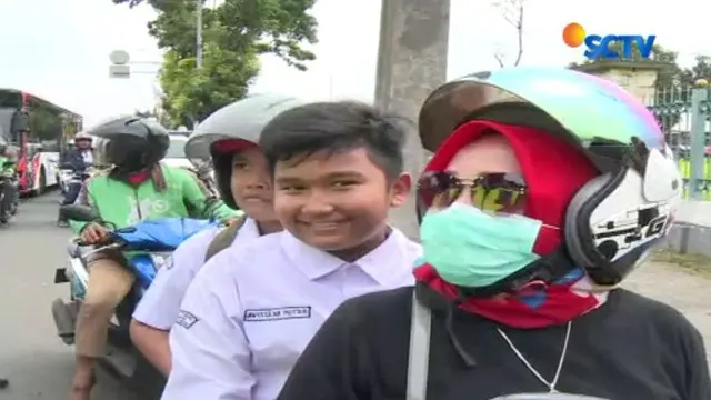 Bonceng 2 Anak, Ibu Ini Terjaring Operasi Keselamatan Jaya 2018