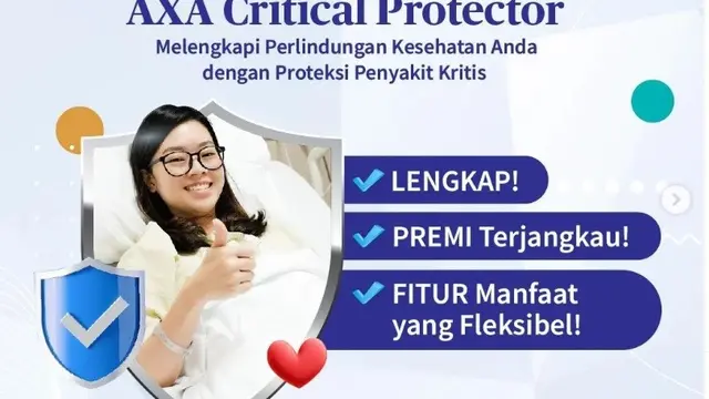 AXA Critical Protector yang merupakan solusi perlindungan penyakit kritis lengkap.