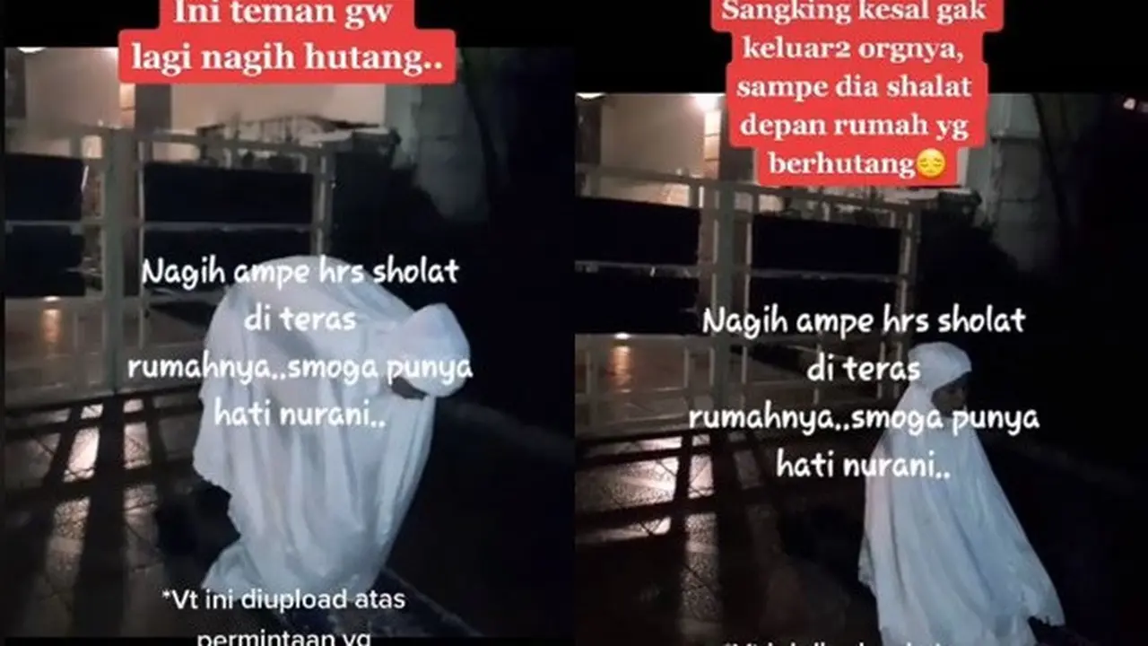 Viral Wanita Tagih Utang Sampai Rela Salat di Depan Rumah Orang yang Berhutang