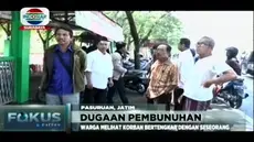Seorang penjaga warung di Desa Jarangan, Kecamatan Rejoso, Kabupaten Pasuruan, Jawa Timur (Jatim), ditemukan tewas, Rabu, 14 Agustus 2019.