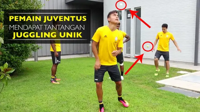 Video para pemain Juventus, Dybala dan kawan-kawan, mendapat tantangan juggling bola unik.