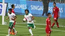 Ekspresi pemain Indonesia U-23, Ahmad Nufiandani (7), setelah mencetak gol kedua Indonesia U-23 ke gawang Myanmar U-23.  (Bola.com/Arief Bagus)