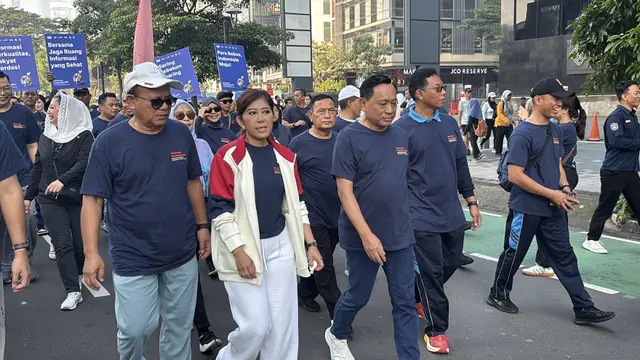Menteri Komunikasi dan Digital Meutya Hafid saat menghadiri peringatan Hari Kebebasan Pers Dunia 2026. (Liputan6.com/Ady Anugrahadi)
