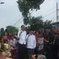 Jokowi dan Ma'ruf Amin menggelar deklarasi kemenangan Pilpres 2019 di Kampung Deret, Johar Baru, Selasa (21/5/2019)