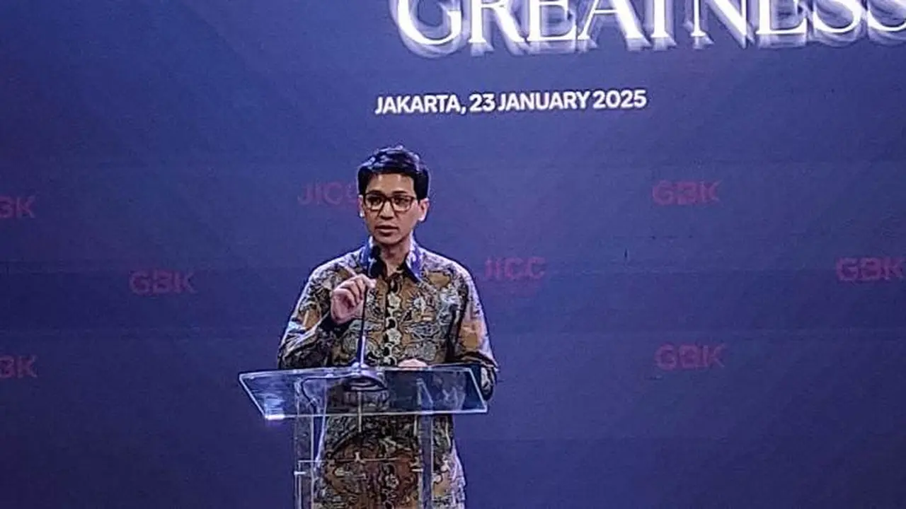 Direktur Utama PPKGBK, Rakhmadi Afif Kusomo dalam New Year Gathering JICC di Artotel Gelora enayan, Jakarta Pusat, Kamis, 23 Januari 2025.  (