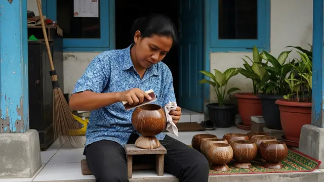Menghaluskan dan Membersihkan Permukaan Pot
