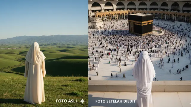 AI Gemini buat Foto Depan Kabah (Foto: Gemini)