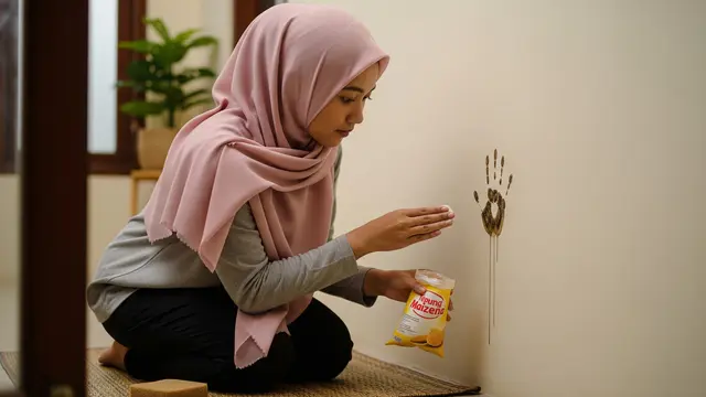 Membersihkan Dinding Rumah dari Noda Tangan Tamu