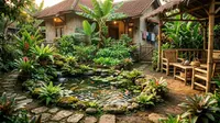 7 Konsep Ide Pekarangan yang Menggabungkan Kolam, Kebun dan Area Santai
