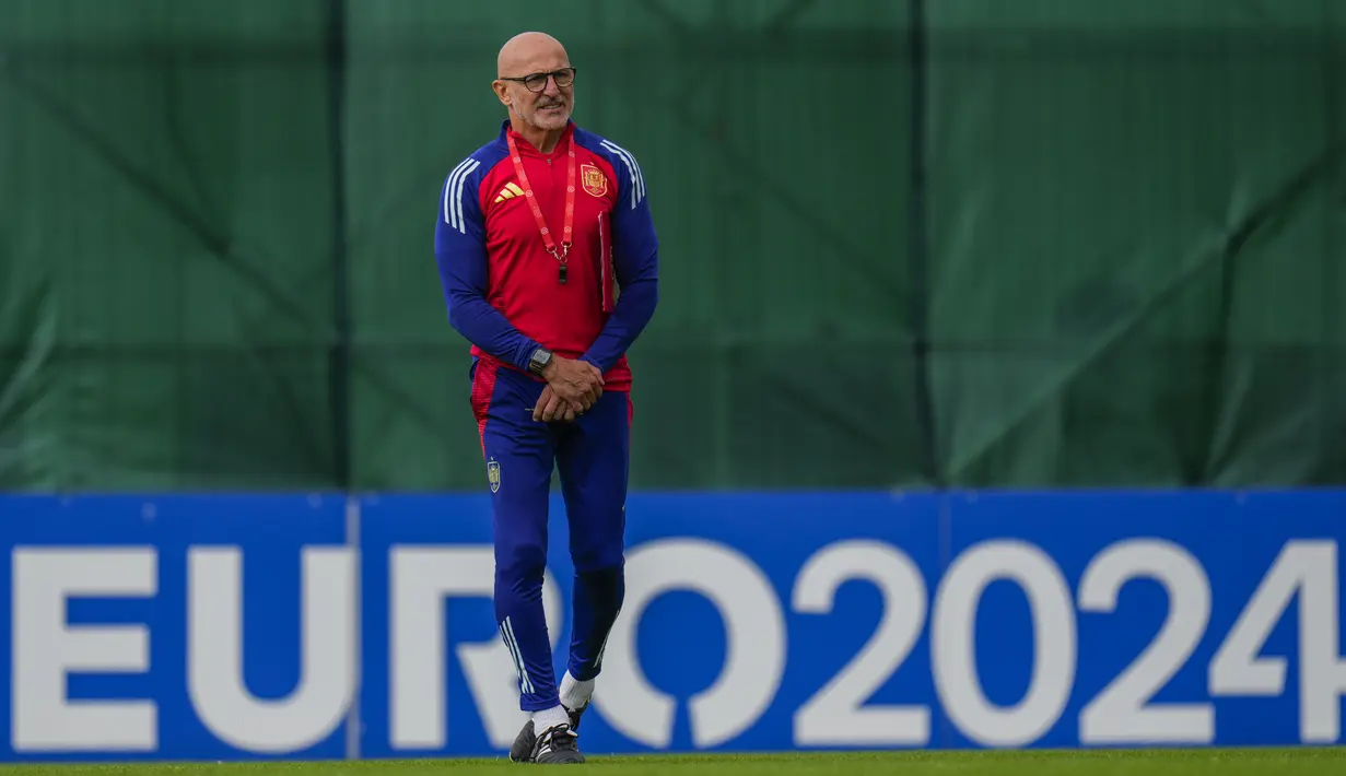Skuad asuhan Luis de la Fuente mesti mengalahkan Inggris pada final Euro 2024.  (AP Photo/Manu Fernandez)