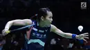 Tunggal putra China Taipei, Tai Tzu Ying saat melawan pebulu tangkis China, He Bingjiao pada semifinal Indonesia Open 2018 di Istora GBK, Jakarta, Sabtu (7/7). Tai Tzu Ying menang 21-13, 21-8. (Liputan6.com/Helmi Fithriansyah)