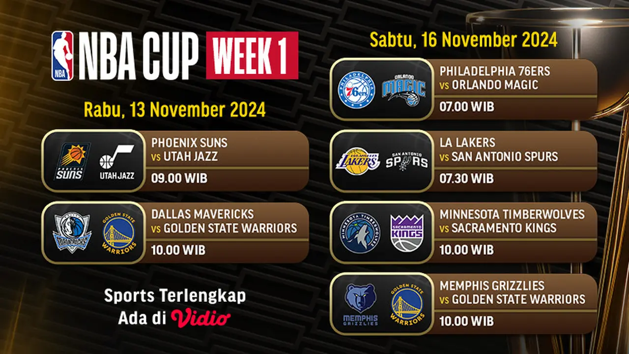Jadwal NBA Cup 2024 Pekan Ini