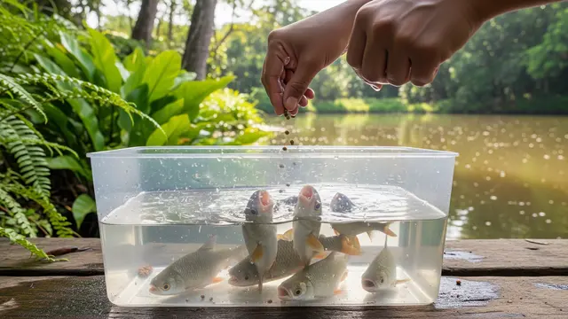Cara Memelihara Ikan Gurami di Wadah Plastik Bekas. Foto: AI Generated