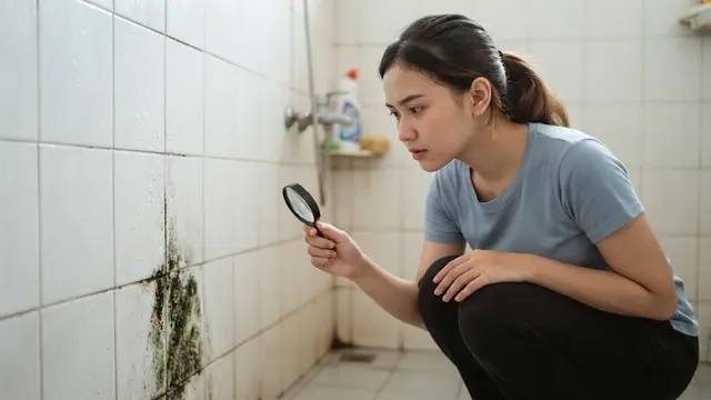 cara menghilangkan jamur di dinding kamar mandi