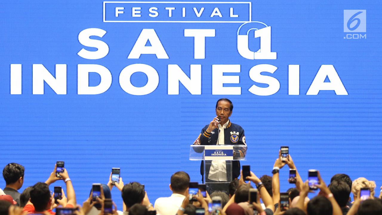 Jokowi Ajak Kaum Milenial Untuk Tidak Golput di Festival Satu Indonesia