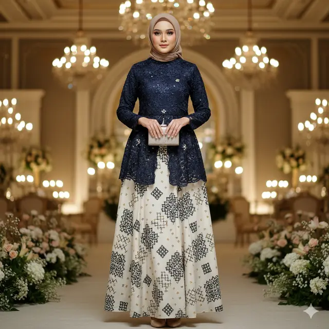 7 Model Gamis Batik Brokat 2026 yang Lagi Tren, Elegan untuk Acara Resmi Maupun Kondangan