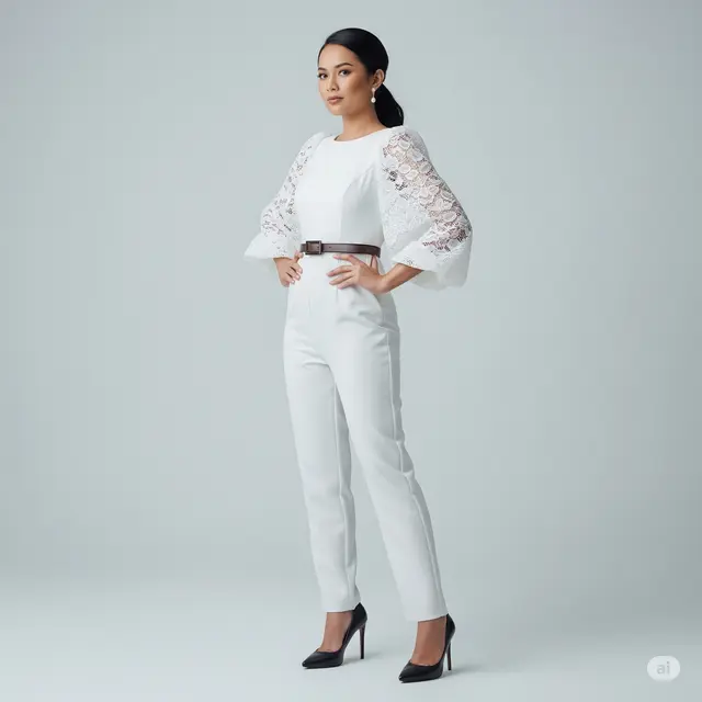 7 Inspirasi Baju Pesta Brokat Setelan Celana untuk Tampilan Elegan
