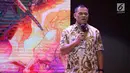 Mantan Panglima TNI Gatot Nurmantyo memberi sambutan saat peluncuran komik Keumalahayati di Jakarta, Senin (21/5). (Liputan6.com/Faizal Fanani)