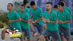 Para Pemain Timnas Indonesia melakukan Latihan ringan di Areal Hotel, (07/12/2016). (Bola.com/Peksi Cahyo)