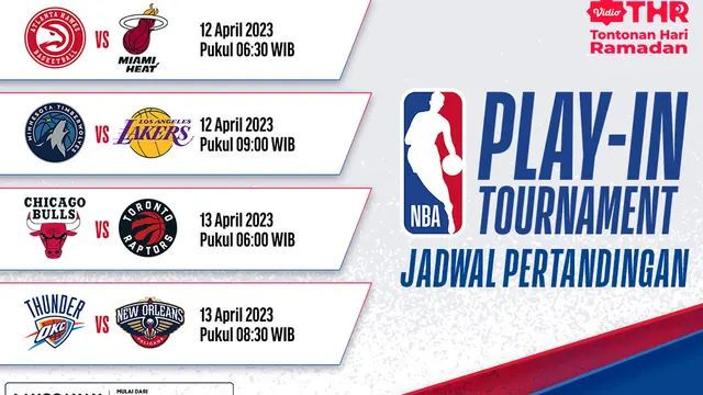 Jadwal dan Live Streaming NBA 2022/2023 Play In di Vidio, 12 & 13 April 2023