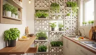 7 Inspirasi Sekat Roster dan Tanaman untuk Dapur Kecil agar Terlihat Lebih Menarik