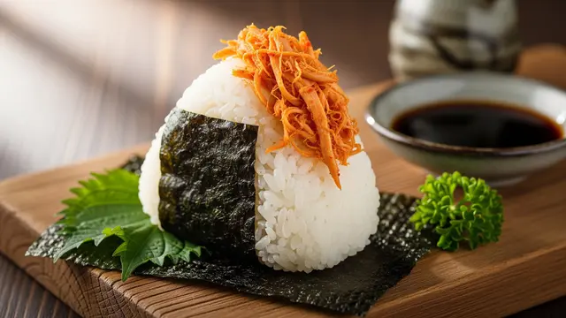 Resep Onigiri Ayam Suwir Bumbu Bebek (AI Generated)