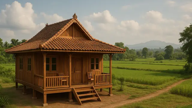 Inspirasi Model Rumah Kontemporer 1 Lantai di Desa/via AI