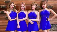 Girlband Korea Selatan (Korsel), Six Bomb menjalani sesi pemotretan di Seoul, 16 Maret 2017. Demi mendapatkan penampilan maksimal untuk mendukung karya baru mereka, Six Bomb menjalani operasi plastik senilai lebih dari Rp 1 miliar. (YELIM LEE/AFP)