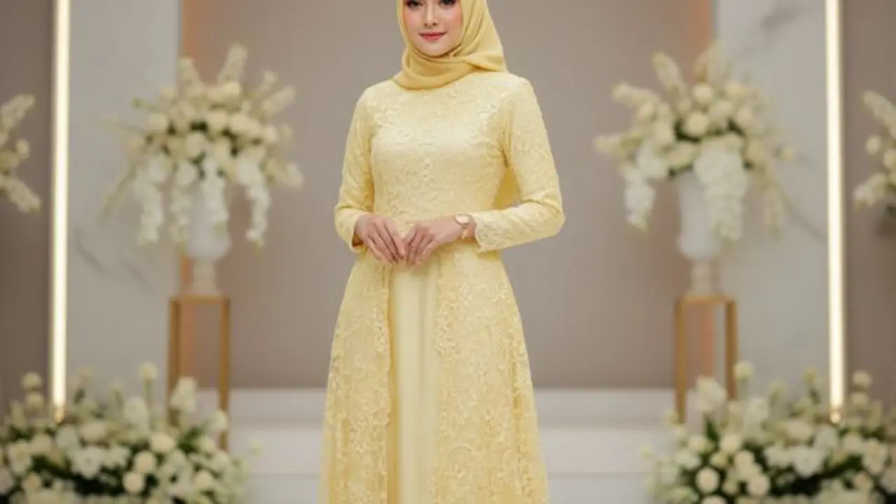 Ilustrasi Gamis Warna Pastel (Sumber: Meta AI)