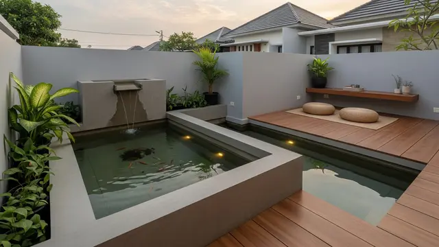 Desain Kolam Ikan Mini dari Bak Semen yang Kuat dan Tahan Lama/Ilustrasi AI