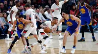 Portland Trail Blazers menantang Golden State Warriors pada final Wilayah Barat NBA musim ini. (AFP/Jonathan Ferrey)