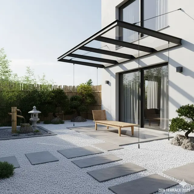 Teras Zen Jepang tanpa Tiang