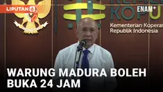 Menkop Pastikan Warung Madura Boleh Buka 24 Jam