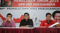 Jelang pelaksanaan Rakernas di Kota Semarang, DPP PDI-P menggelar konferensi pers di Jakarta, (17/9/2014). (Liputan6.com/Helmi Fithriansyah)