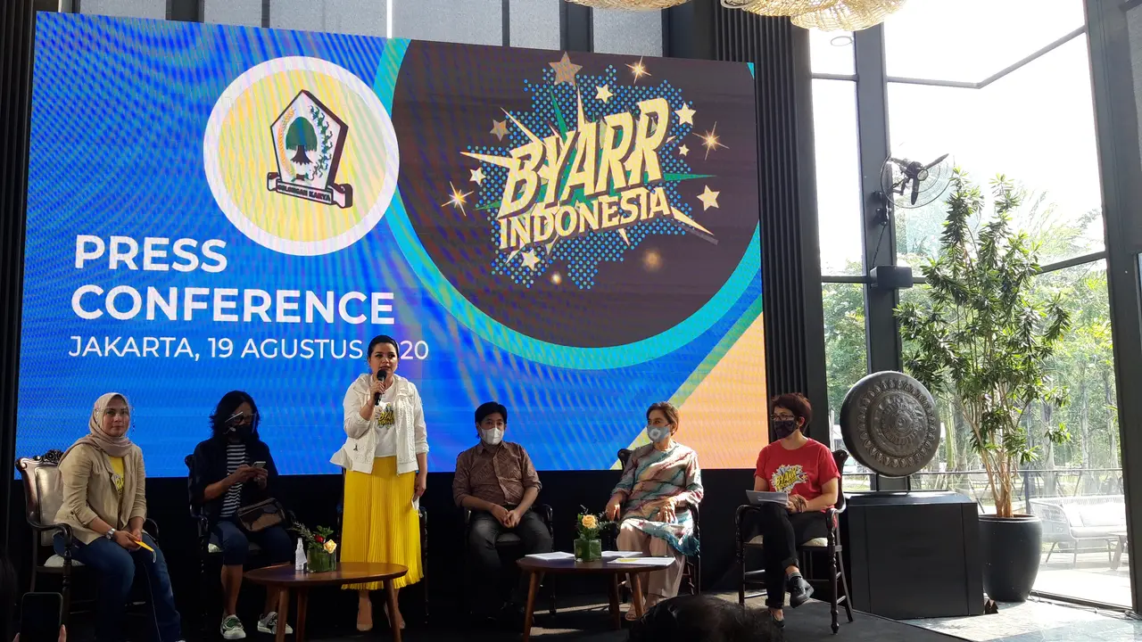 Ikatan Istri Partai Golkar menyampaikan konferensi pers ajang pencarian bakat bertajuk "Byar Indonesia"