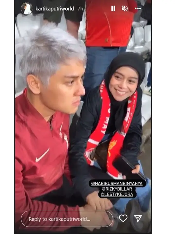 6 Potret Seru Rizky Billar dan Lesty Kejora Nonton Final Liga Champions di Paris