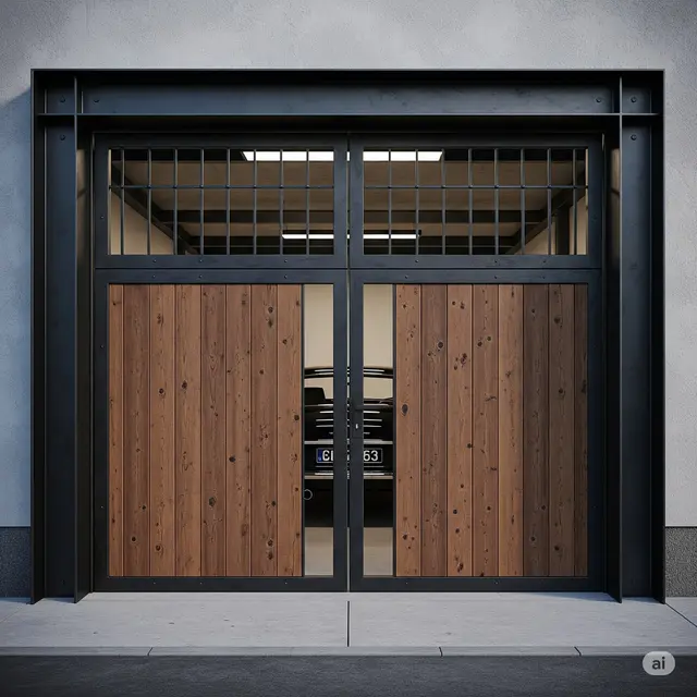 Model Pintu Garasi Besi Minimalis Terbaru. Foto: Gemini