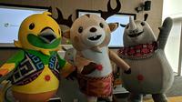 Maskot Asian Games 2018 di peluncuran fitur baru Google. Liputan6.com/Jeko I.R.