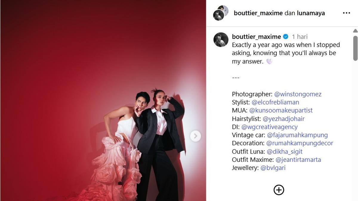 Cross Dressing Luna Maya dan Maxime Bouttier di Perayaan 1 Tahun Pernikahan