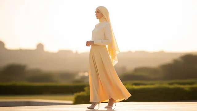 Ilustrasi Model Baju Wanita Warna Yellow Butter Tren Lebaran 2026/Gemini AI
