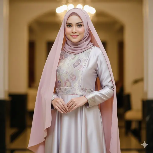 Dress Satin-Brokat Pastel