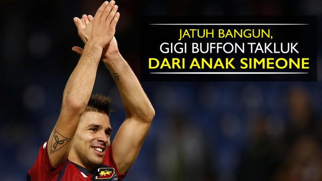 Video kiper Juventus, Gianluigi Buffon, yang akhirnya takluk dari anak Diego Simeone, Giovanni, Minggu (27/11/2016).