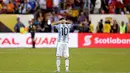 Bersama timnas senior Argentina, Messi gagal pada empat final, yakni final Copa Amerika 2007, 2015 dan 2016, plus final di Piala Dunia 2014. (Reuters/Adam Hunger-USA Today Sports)