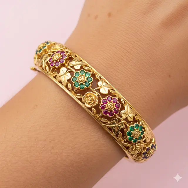 Model Gelang Emas Motif Ukiran Klasik Modern Terbaik 2025. (Gemini)