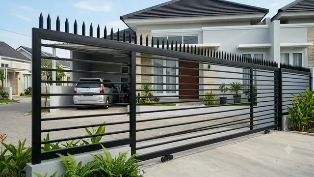Model Pagar Besi dengan Ujung Runcing Modern Anti Maling