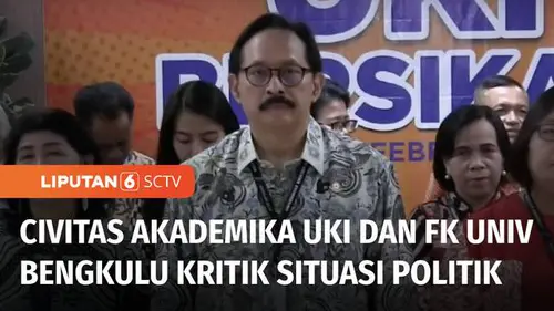 VIDEO: Sivitas Akademika UKI dan FH Universitas Bengkulu Kritik Situasi Politik