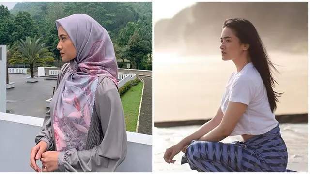 6 Potret Nadya Arina Pakai Hijab Vs Rambut Digerai, Bintangi 'Pantaskah Aku Berhijab'
