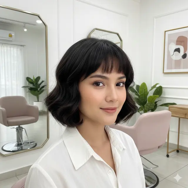 Model Rambut Wanita Pendek Gelombang